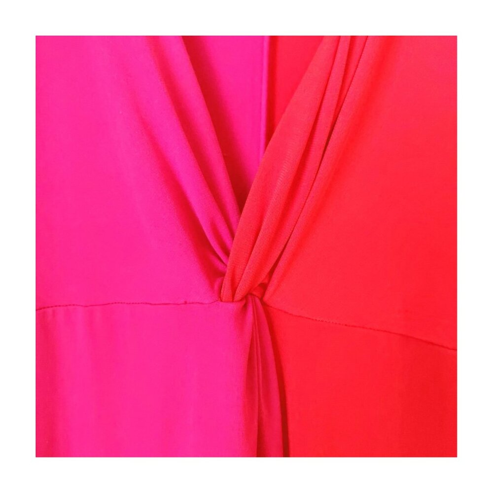 Sfera Collection Two-Tone Fuchsia Pink & Red Midi Dress Size Medium - Picture 11 of 14